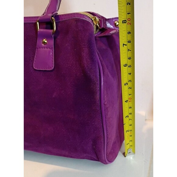 Victoria Secret Purple Velour Suede Like Handbag Y2K - Picture 7 of 10
